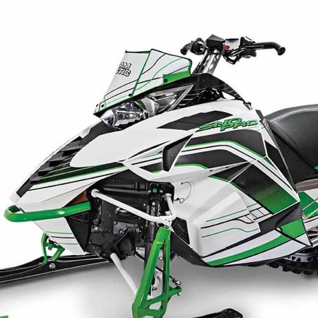 ILC Replacement For Arctic Cat Hood Side Panel Decal Kit - Sprint Green - 2012-2018 Zr F Xf M 6639-750